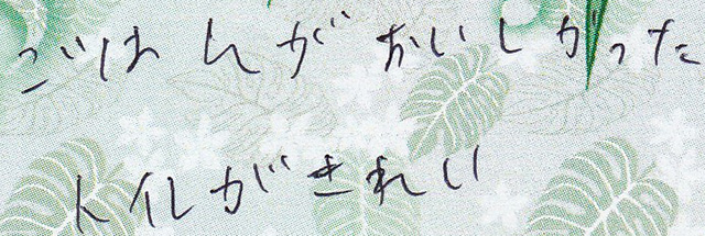 ごはんが おいしかった